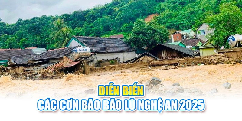 Diễn biến c&aacute;c cơn b&atilde;o b&atilde;o lũ Nghệ An 2025