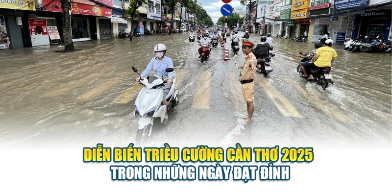 Diễn biến triều cường Cần Thơ 2025 trong những ngày đạt đỉnh